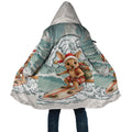 Aussie Festive Wallaby Christmas Cloak Surf's up Santa Animal Lover