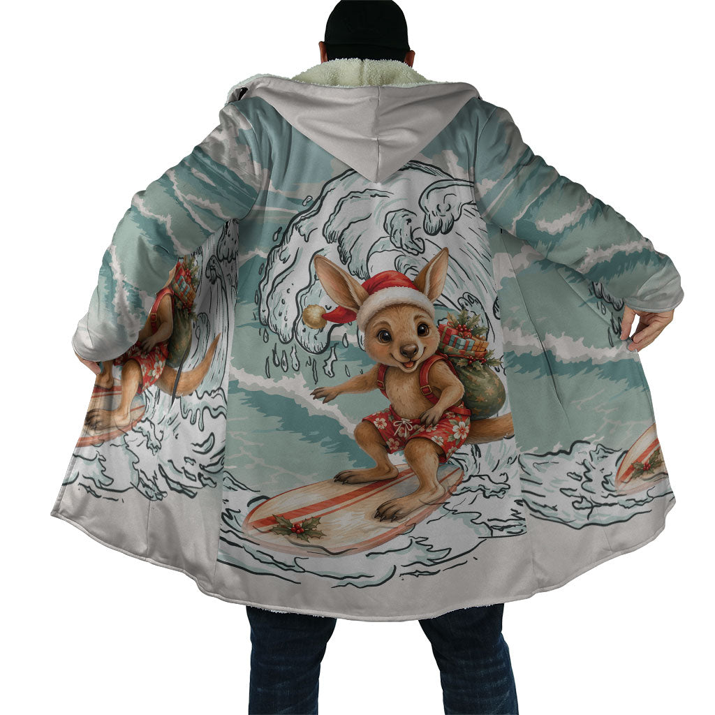Aussie Festive Wallaby Christmas Cloak Surf's up Santa Animal Lover