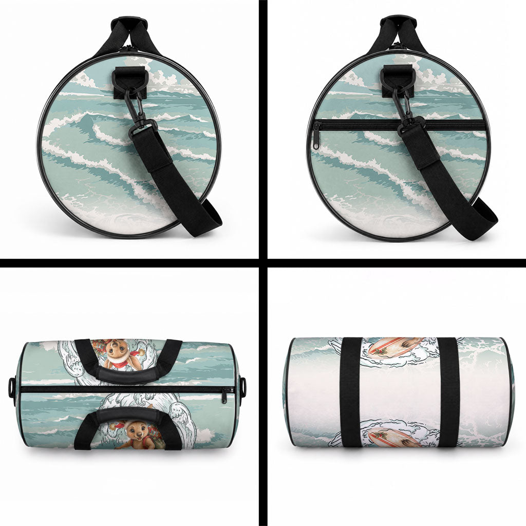Aussie Festive Wallaby Christmas Duffle Bag Surf's up Santa Animal Lover