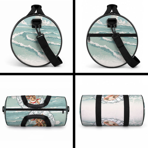 Aussie Festive Wallaby Christmas Duffle Bag Surf's up Santa Animal Lover