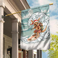 Aussie Festive Wallaby Christmas Garden Flag Surf's up Santa Animal Lover