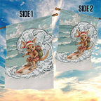 Aussie Festive Wallaby Christmas Garden Flag Surf's up Santa Animal Lover