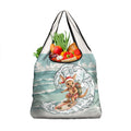 Aussie Festive Wallaby Christmas Grocery Bag Surf's up Santa Animal Lover