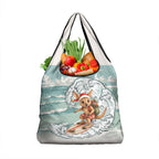 Aussie Festive Wallaby Christmas Grocery Bag Surf's up Santa Animal Lover