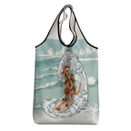 Aussie Festive Wallaby Christmas Grocery Bag Surf's up Santa Animal Lover