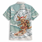 Aussie Festive Wallaby Christmas Hawaiian Shirt Surf's up Santa Animal Lover