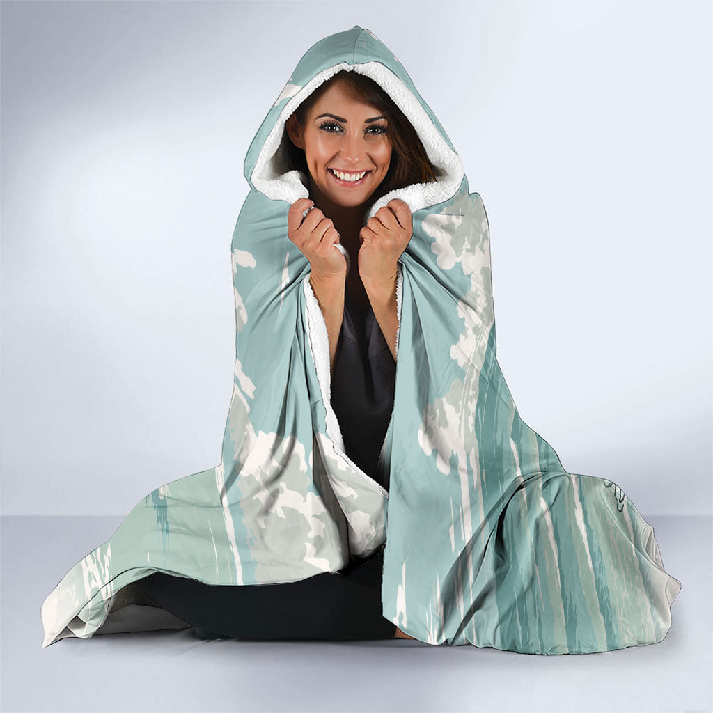 Aussie Festive Wallaby Christmas Hooded Blanket Surf's up Santa Animal Lover