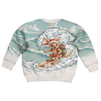 Aussie Festive Wallaby Christmas Kid Ugly Christmas Sweater Surf's up Santa Animal Lover