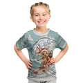 Aussie Festive Wallaby Christmas Kid T Shirt Surf's up Santa Animal Lover