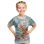 Aussie Festive Wallaby Christmas Kid T Shirt Surf's up Santa Animal Lover