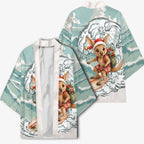 Aussie Festive Wallaby Christmas Kimono Surf's up Santa Animal Lover
