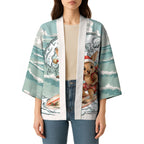 Aussie Festive Wallaby Christmas Kimono Surf's up Santa Animal Lover