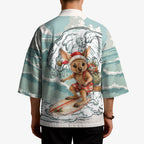 Aussie Festive Wallaby Christmas Kimono Surf's up Santa Animal Lover