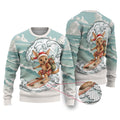 Aussie Festive Wallaby Christmas Ugly Christmas Sweater Surf's up Santa Animal Lover