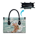 Aussie Festive Wallaby Christmas Leather Bag Surf's up Santa Animal Lover