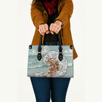 Aussie Festive Wallaby Christmas Leather Bag Surf's up Santa Animal Lover