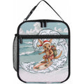 Aussie Festive Wallaby Christmas Lunch Bag Surf's up Santa Animal Lover