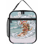 Aussie Festive Wallaby Christmas Lunch Bag Surf's up Santa Animal Lover