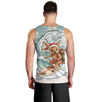 Aussie Festive Wallaby Christmas Men Tank Top Surf's up Santa Animal Lover