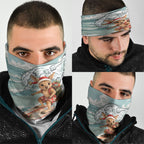 Aussie Festive Wallaby Christmas Neck Gaiter Surf's up Santa Animal Lover