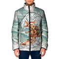 Aussie Festive Wallaby Christmas Padded Jacket Surf's up Santa Animal Lover