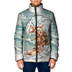 Aussie Festive Wallaby Christmas Padded Jacket Surf's up Santa Animal Lover