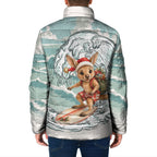 Aussie Festive Wallaby Christmas Padded Jacket Surf's up Santa Animal Lover