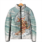 Aussie Festive Wallaby Christmas Padded Jacket Surf's up Santa Animal Lover