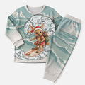 Aussie Festive Wallaby Christmas Pajama Set Surf's up Santa Animal Lover