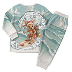 Aussie Festive Wallaby Christmas Pajama Set Surf's up Santa Animal Lover