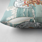 Aussie Festive Wallaby Christmas Pillow Cover Surf's up Santa Animal Lover