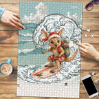 Aussie Festive Wallaby Christmas Puzzle Surf's up Santa Animal Lover