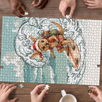 Aussie Festive Wallaby Christmas Puzzle Surf's up Santa Animal Lover