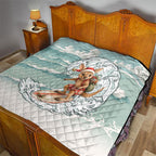 Aussie Festive Wallaby Christmas Quilt Surf's up Santa Animal Lover