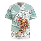 Aussie Festive Wallaby Christmas Rugby Jersey Surf's up Santa Animal Lover