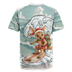 Aussie Festive Wallaby Christmas Rugby Jersey Surf's up Santa Animal Lover