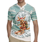 Aussie Festive Wallaby Christmas Rugby Jersey Surf's up Santa Animal Lover