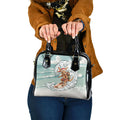 Aussie Festive Wallaby Christmas Shoulder Handbag Surf's up Santa Animal Lover