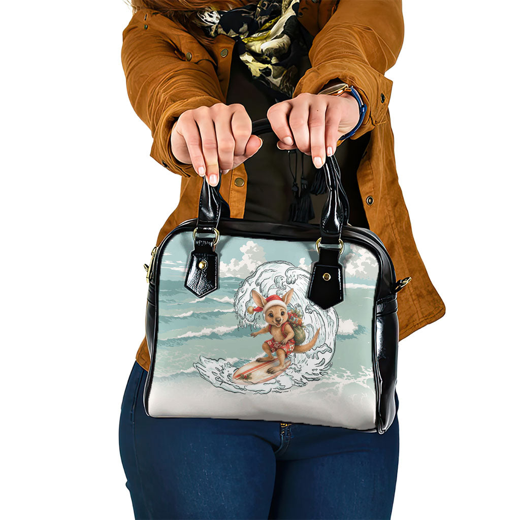 Aussie Festive Wallaby Christmas Shoulder Handbag Surf's up Santa Animal Lover