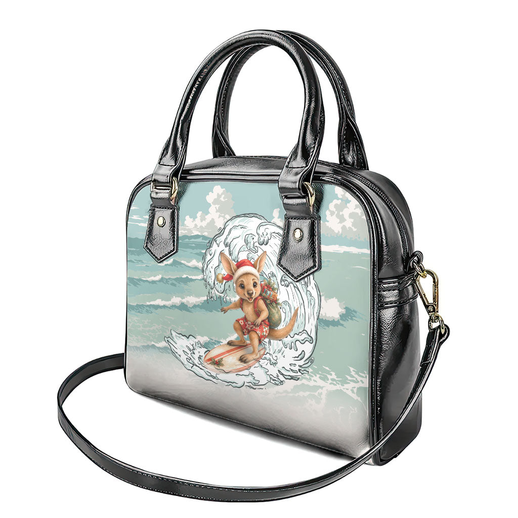 Aussie Festive Wallaby Christmas Shoulder Handbag Surf's up Santa Animal Lover