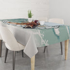 Aussie Festive Wallaby Christmas Tablecloth Surf's up Santa Animal Lover
