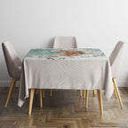 Aussie Festive Wallaby Christmas Tablecloth Surf's up Santa Animal Lover