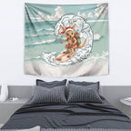 Aussie Festive Wallaby Christmas Tapestry Surf's up Santa Animal Lover