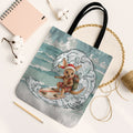 Aussie Festive Wallaby Christmas Tote Bag Surf's up Santa Animal Lover
