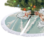 Aussie Festive Wallaby Christmas Tree Skirt Surf's up Santa Animal Lover