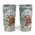 Aussie Festive Wallaby Christmas Tumbler Cup Surf's up Santa Animal Lover