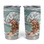 Aussie Festive Wallaby Christmas Tumbler Cup Surf's up Santa Animal Lover