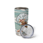 Aussie Festive Wallaby Christmas Tumbler Cup Surf's up Santa Animal Lover