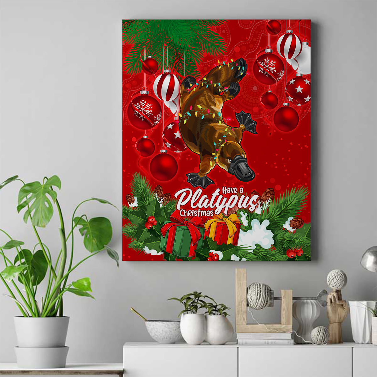 platypus-lover-canvas-wall-art-australia-merry-christmas-aboriginal