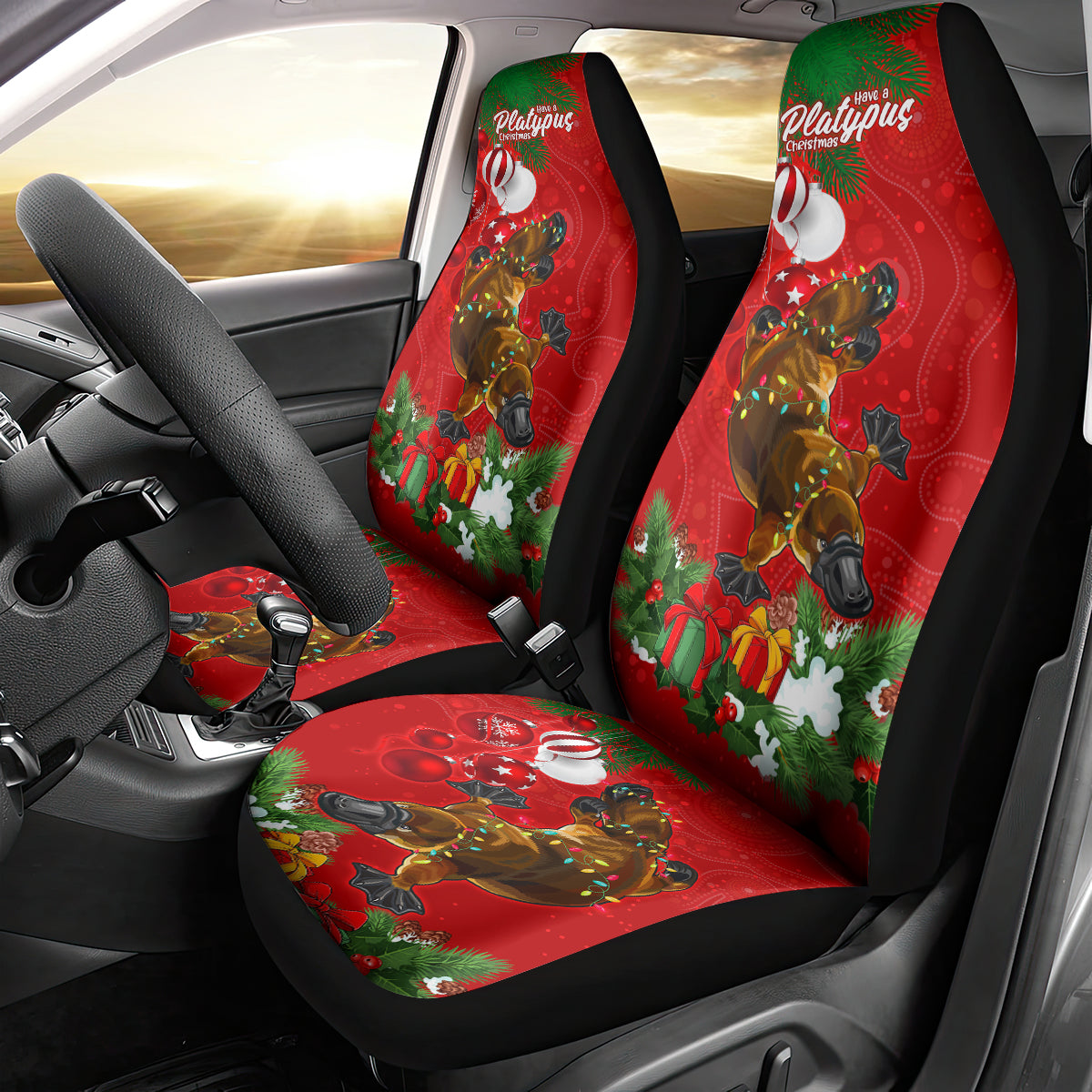 platypus-lover-car-seat-cover-australia-merry-christmas-aboriginal